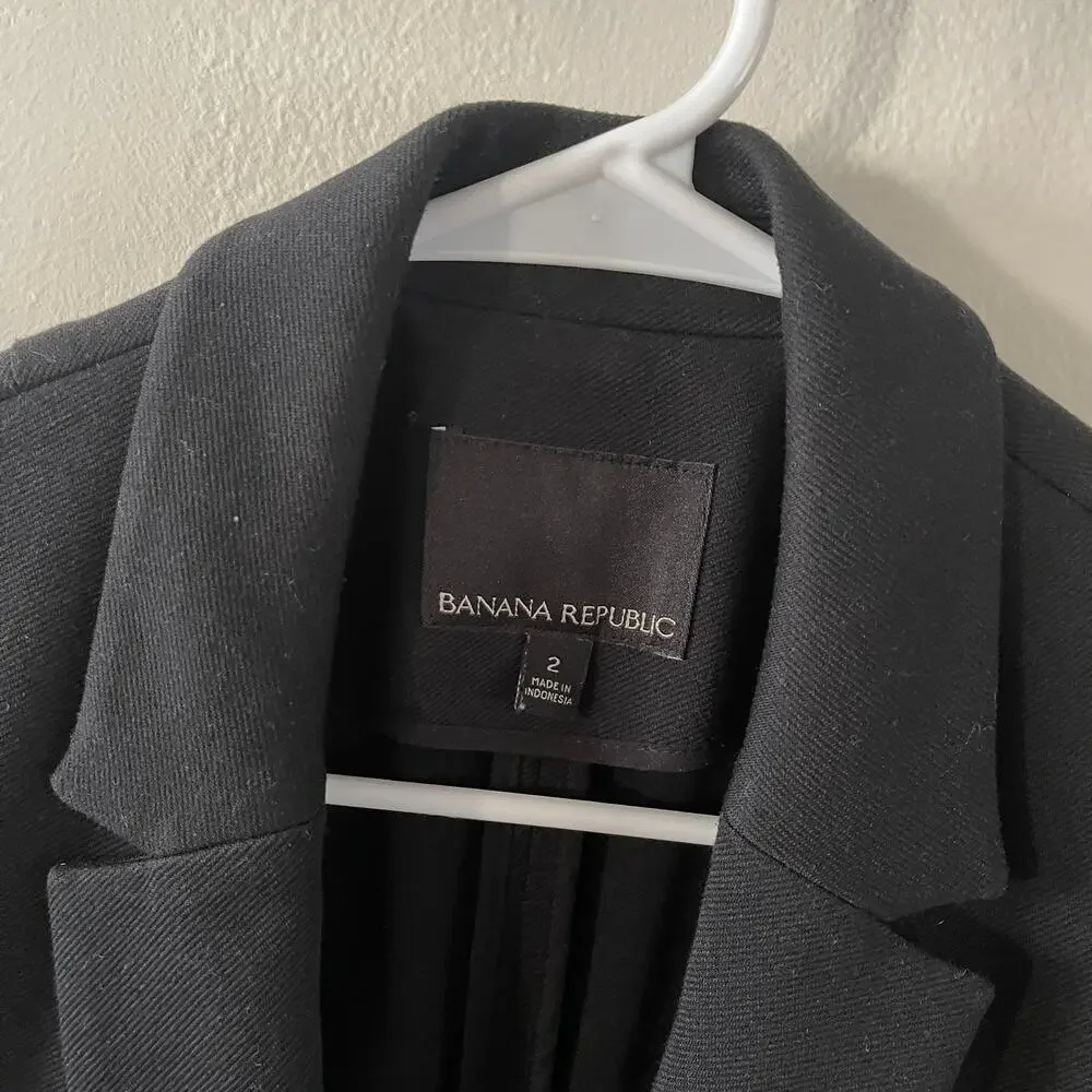 Banana Republic Womens 2 Blazer Black One Button Classic Workwear Career